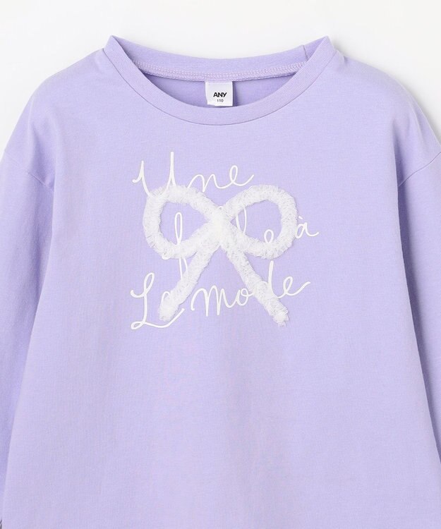 ANY KIDS 【綿100%】リボンアソート 長袖Tシャツ ラベンダー