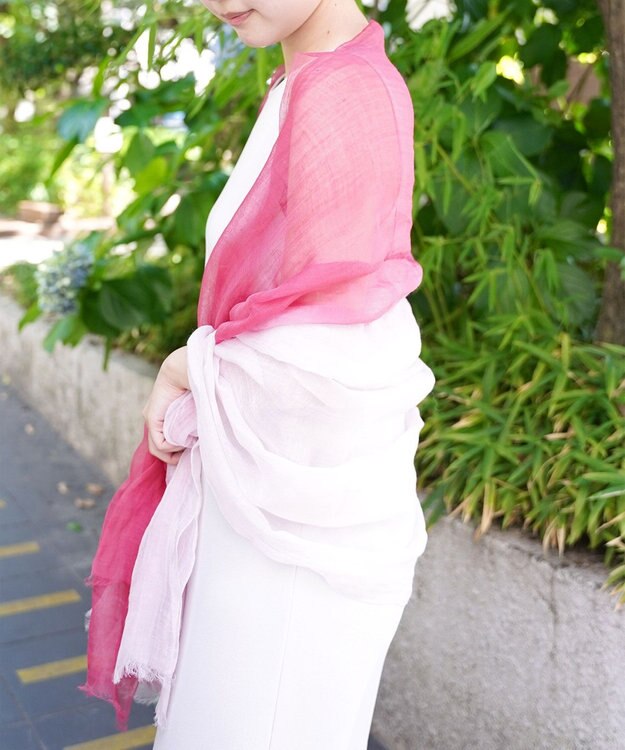 muto Ramie300 バーティカルグラデーション リネンストール ramie300 red