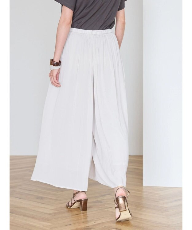 AMERICAN HOLIC エアリーギャザーガウチョパンツ【裏地：接触冷感】 Gray Beige