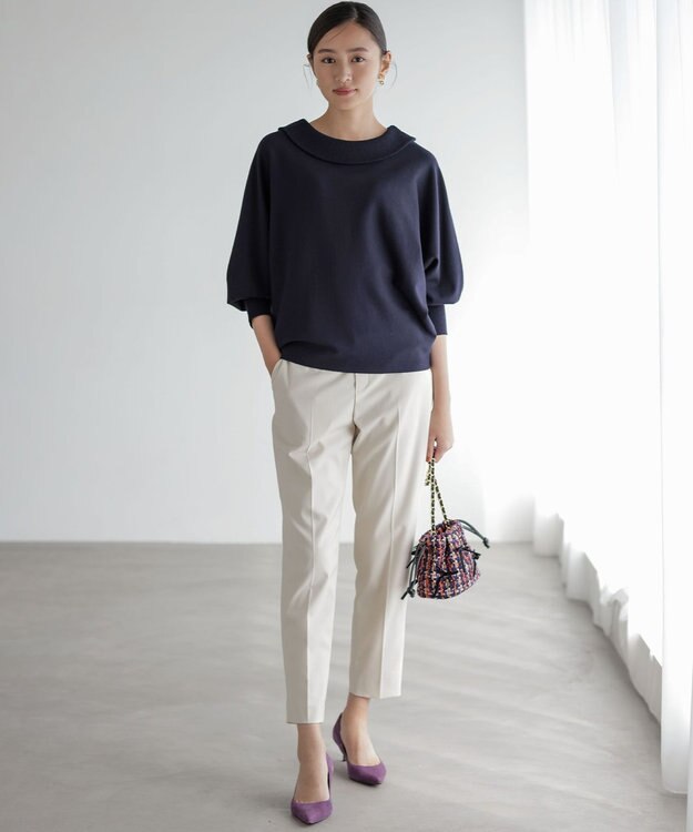 組曲 L ハンサムツイルテーパード パンツ アイボリー系