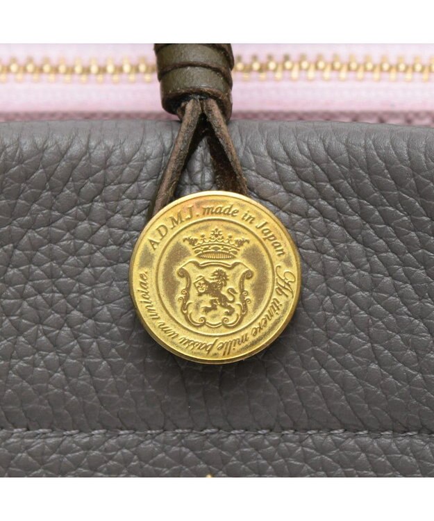 A.D.M.J. 【牛革】モーツァルト/スパニッシュレザーバイカラー金ボタントートS セメント/キャラメル