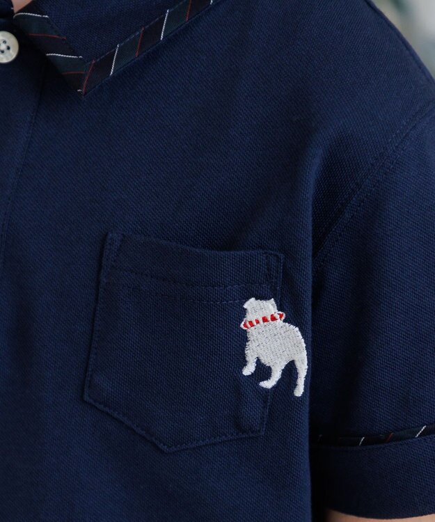 J.PRESS KIDS 【100-130cm】カノコ バックブル 半袖ポロシャツ ネイビー系