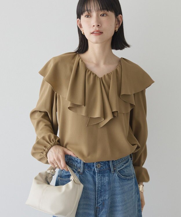 AMERICAN HOLIC フリルカラーブラウス Olive