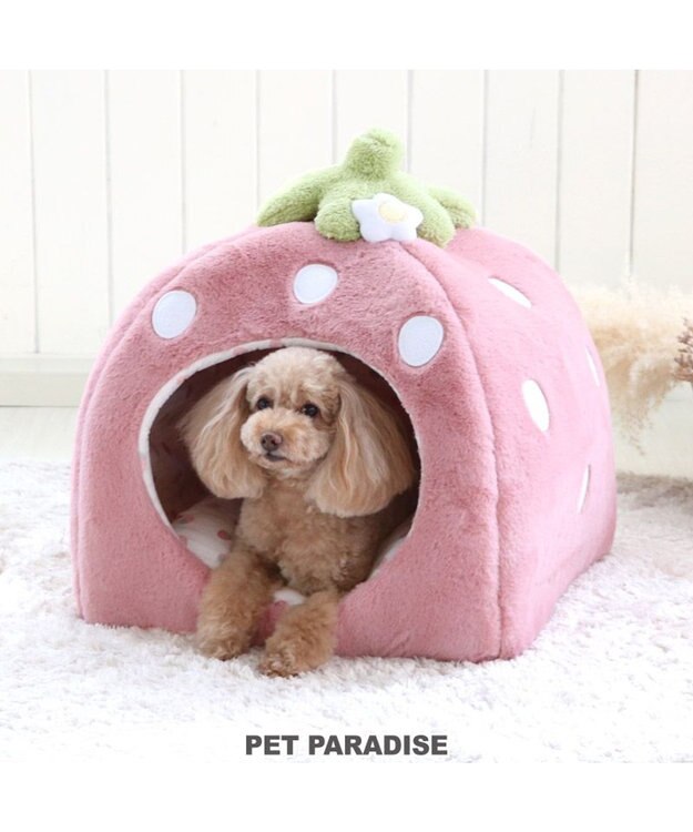 PET PARADISE ペットパラダイスくすみ苺  ハウス L  (45×45×46cm) 小型犬 ピンク