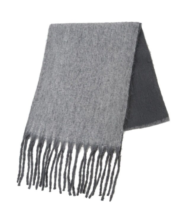 Green Parks ・ｆｕｒｒｙ　ｒａｔｅ　ヘアリーグラデーションマフラー Charcoal Gray