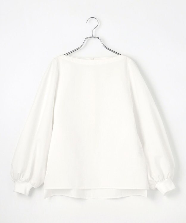 #Newans 【撥水】ボートネックリラクシーシャツ ホワイト