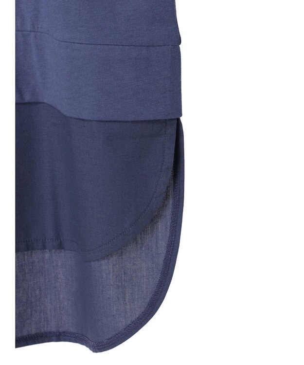 Green Parks 布帛レイヤー半袖チュニック Blue