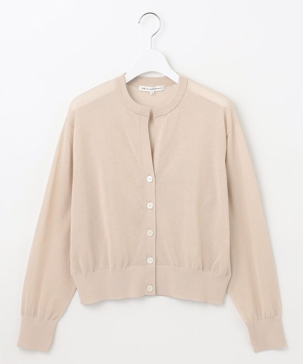 23区 S 【洗える】ライトシアーニット カーディガン ベージュ系