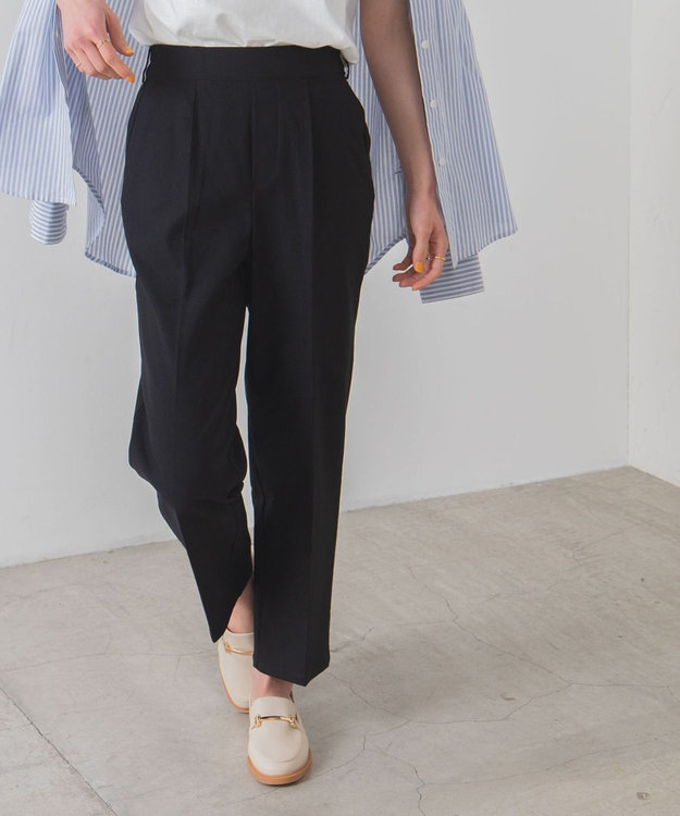 WEGO テーパードスラックスパンツ ブラック