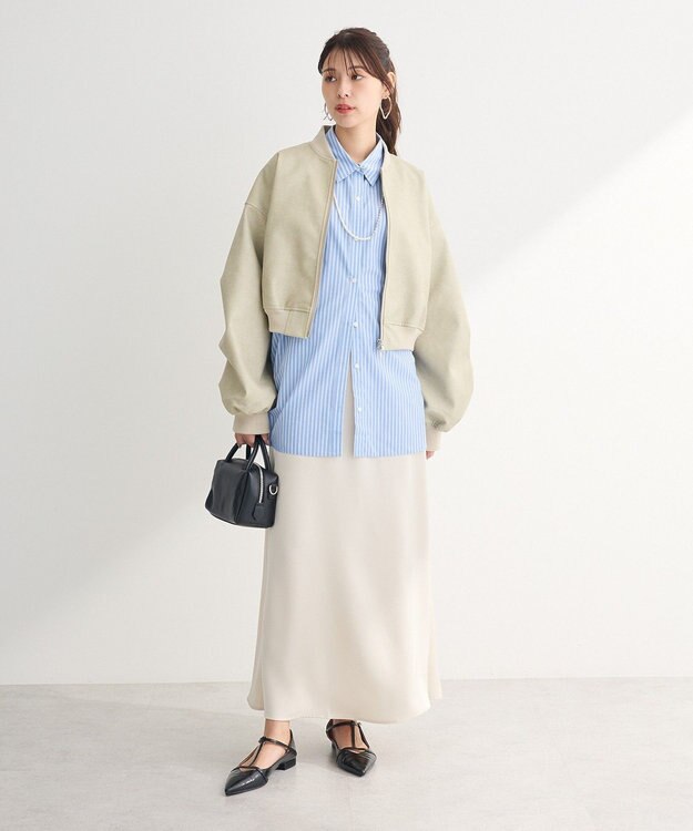 Green Parks イージーケアストライプシャツ Blue