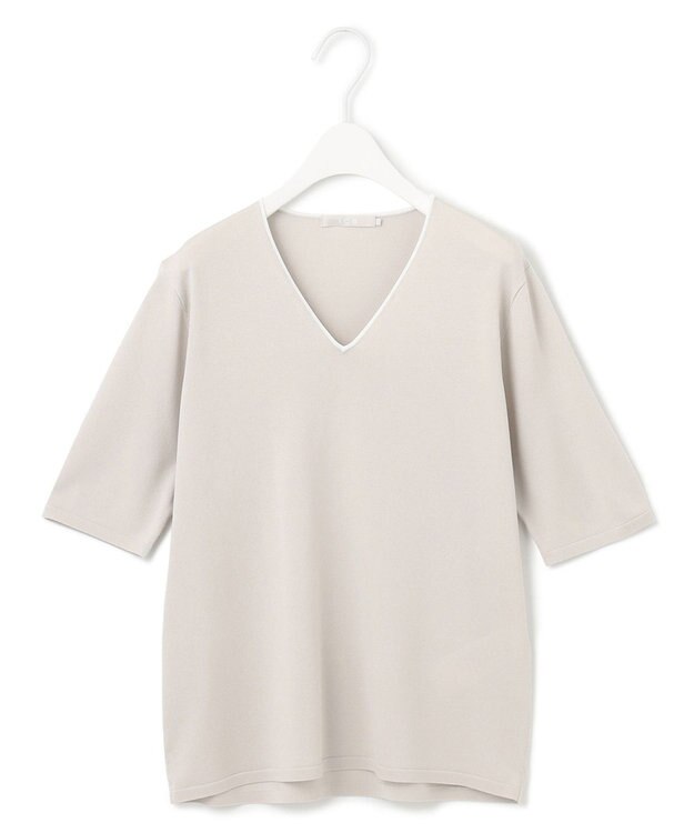 ICB L 【WEB限定カラーあり】 シンセティックハイゲージ 半袖ニット トープ系