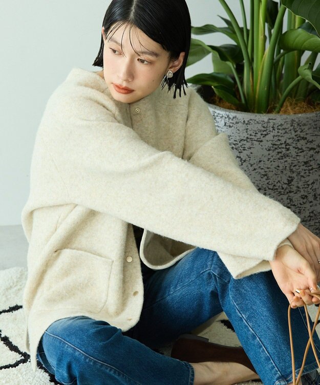 AMERICAN HOLIC Wフェイスラグランニットコーディガン Light Beige