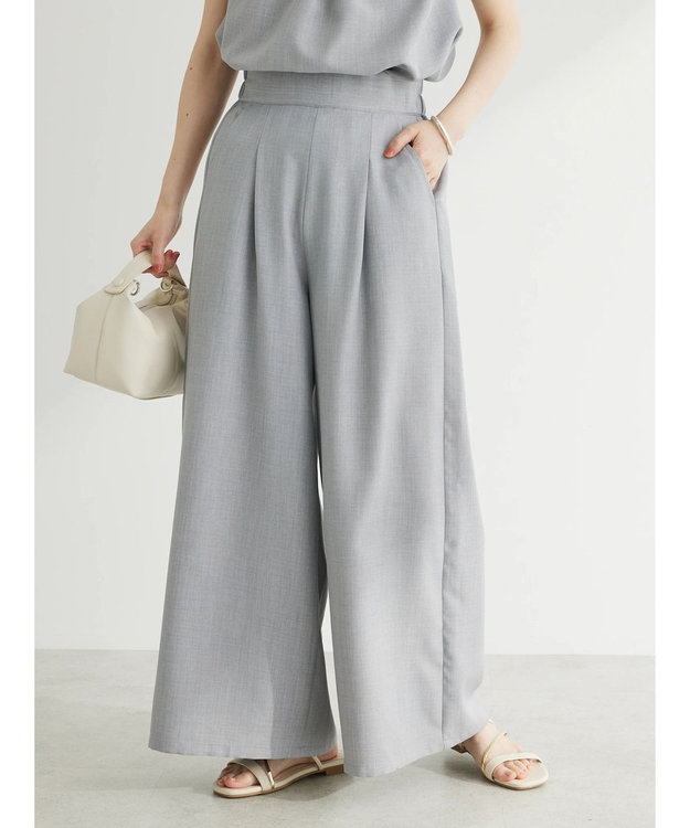 Green Parks ・ＥＬＥＮＣＡＲＥ　ＤＵＥ　リネンライクワイドパンツ Gray