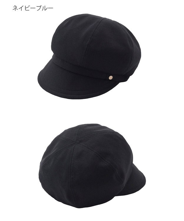 MOONBAT 【日本製/洗える/サイズ調整】フルラ (FURLA) ロゴチャーム付 キャスケット ネイビーブルー