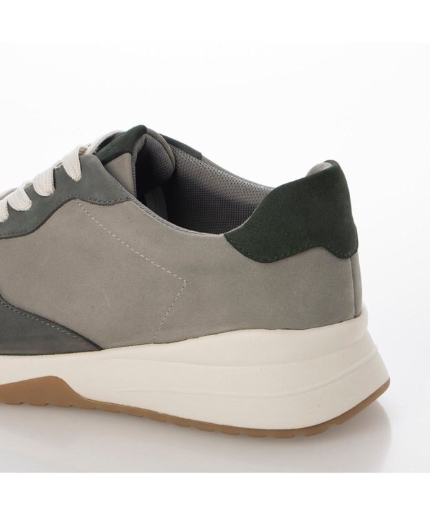 ing <ing>オールレザーレースアップスニーカー ダークグレーヌバック