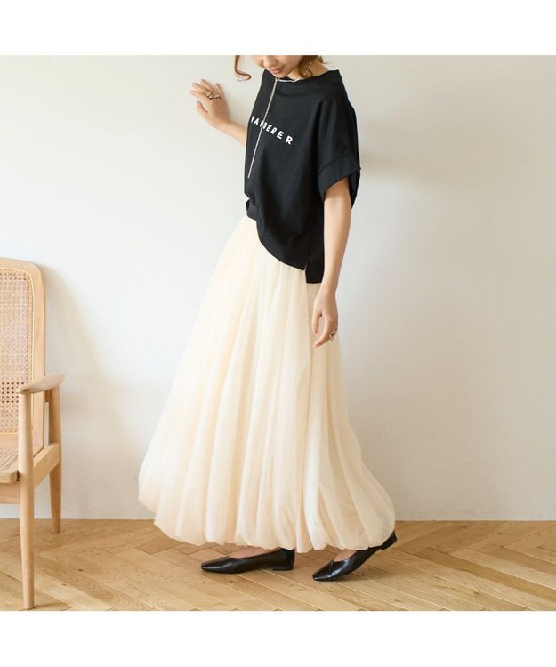 MODE ET JACOMO <carino>スクエアトゥバレエシューズ ブラック