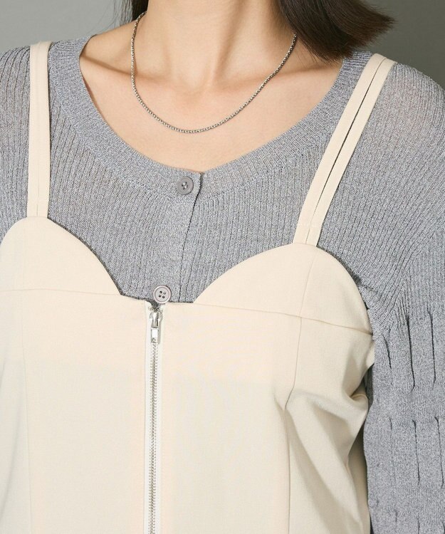 Green Parks フロントジップキャミワンピース Ivory