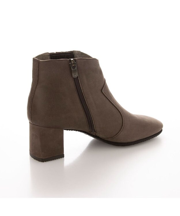 MODE ET JACOMO <D'ICI>【３E】ウエスタンタイプチャンキーヒールショートブーツ ダークブラウン