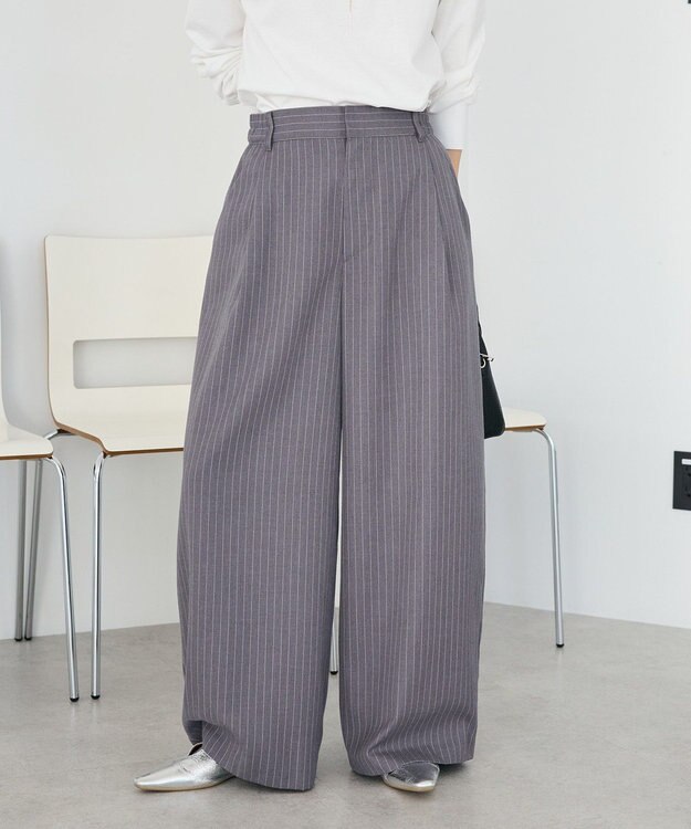CRAFT STANDARD BOUTIQUE ストライプタックカーブパンツ Stripe Gray