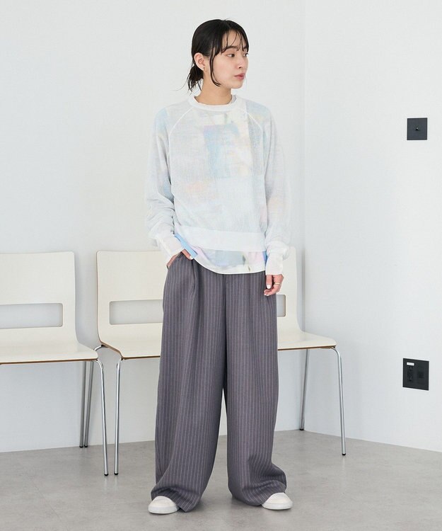 CRAFT STANDARD BOUTIQUE ストライプタックカーブパンツ Stripe Gray