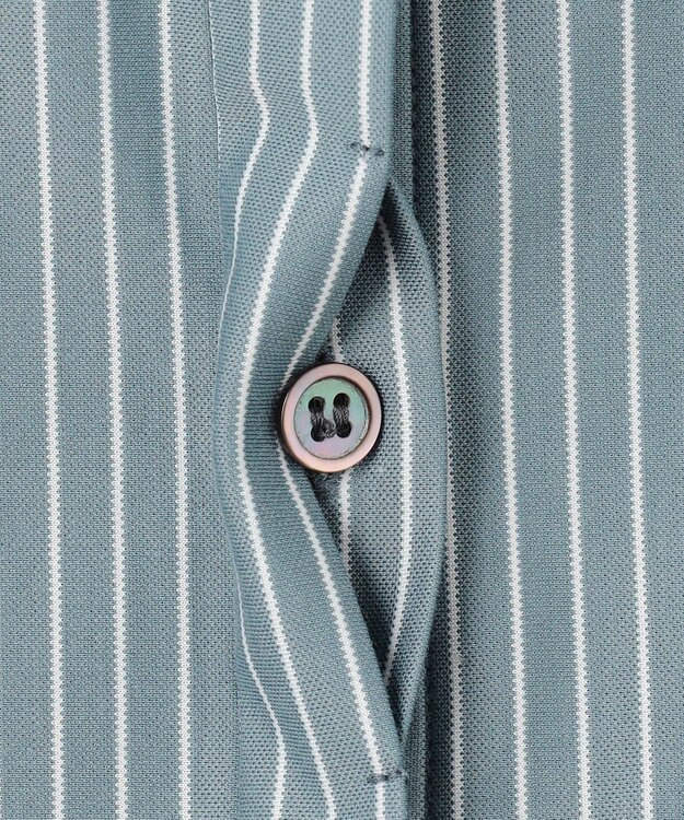 J.PRESS LADIES L ストライプジャージー ピンタック カットソー グレイッシュグリーン系