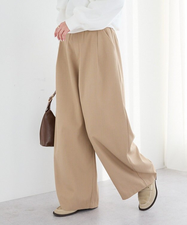 CRAFT STANDARD BOUTIQUE ストライプタックカーブパンツ Stripe Beige