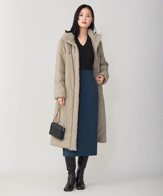 ICB L パディングロングコート アッシュカーキ系