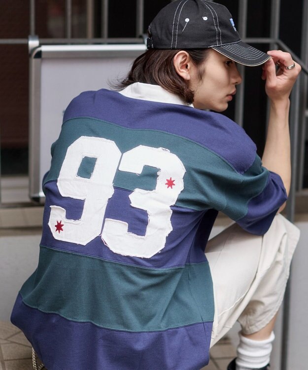 WEGO 【ユニセックス着用ITEM】ナンバリングラガーシャツ ダークグリーン