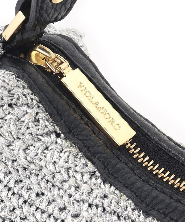 23区 VIOLAｄORO メタリック ミニ ショルダーバッグ シルバー系