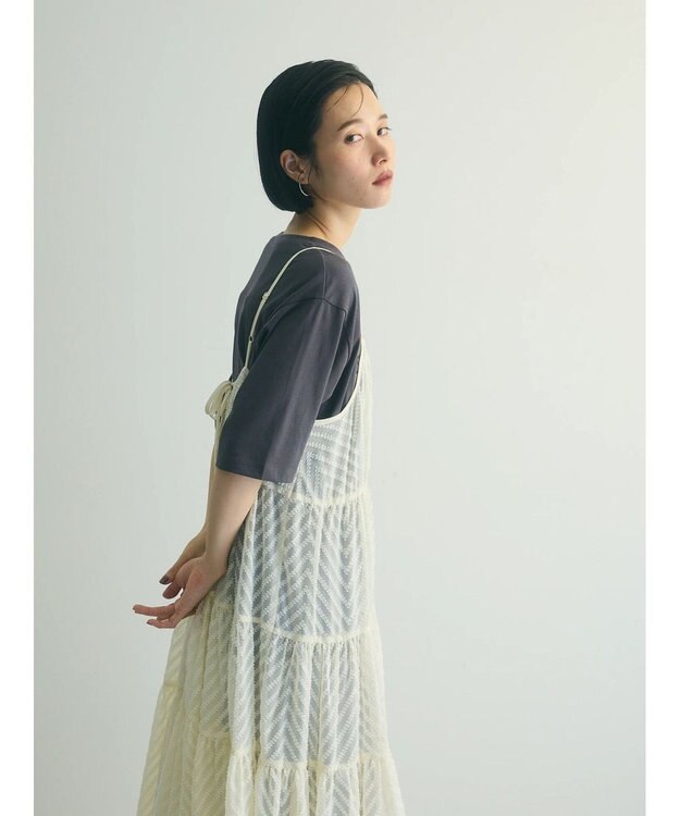 Green Parks armonia.ティアードシアーキャミワンピース Ivory