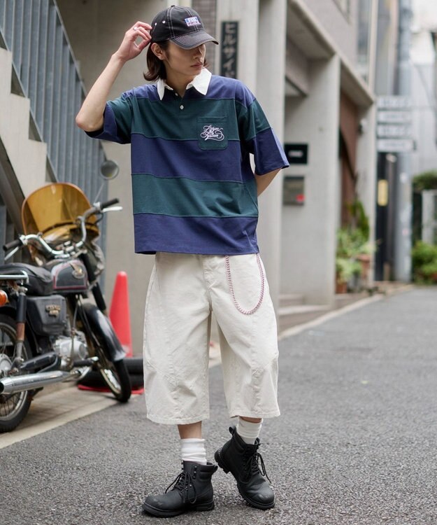 WEGO 【ユニセックス着用ITEM】ナンバリングラガーシャツ ダークグリーン