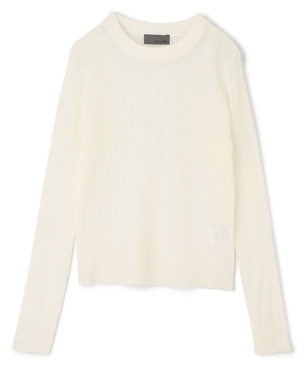 uncrave シアー リブ クルーネック ニット（uncrave STANDARD） オフ