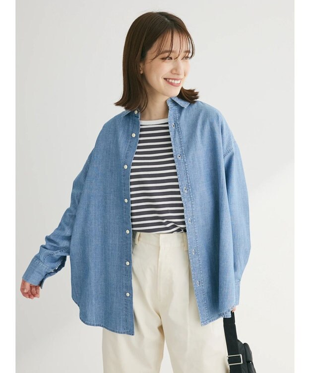 Green Parks ライトオンスデニムＢｉｇシャツ Light Indigo