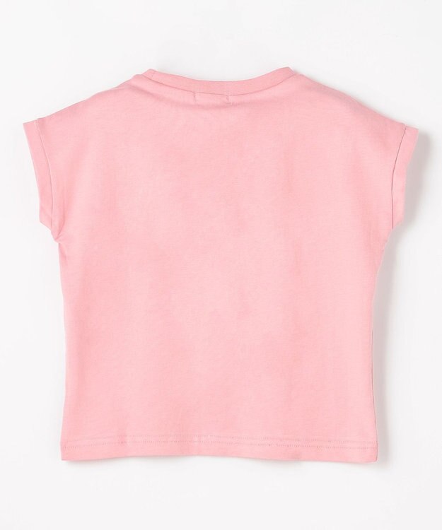 ANY KIDS 【綿100%】ひんやり フレンチスリーブ サガラ刺繡Tシャツ ピンク×ウサギ