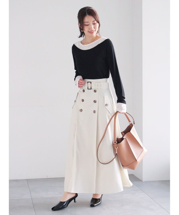 Te chichi レイヤードテレコトップス ブラック