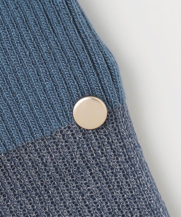 ANY SIS 【洗える】シアーディテール ニット ブルー