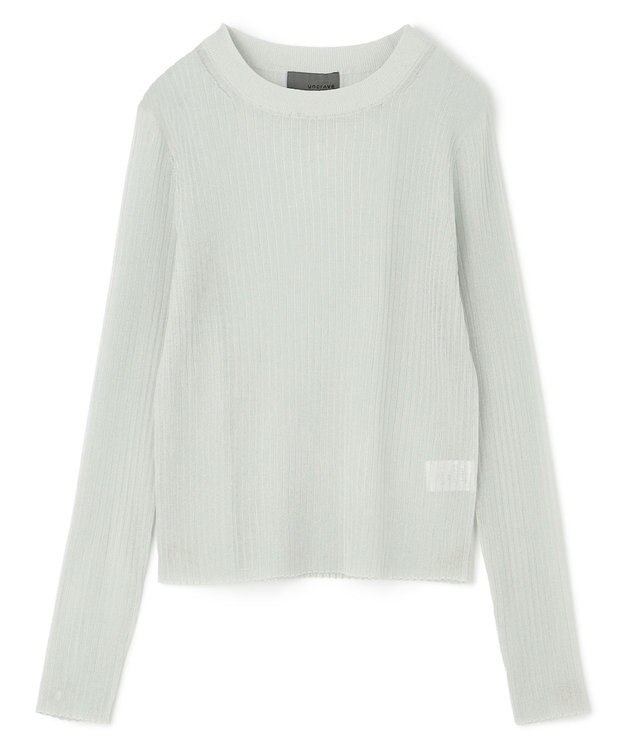 uncrave シアー リブ クルーネック ニット（uncrave STANDARD） ライトセージ