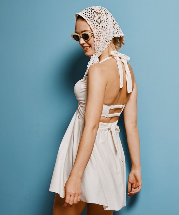 San-ai Resort（三愛水着楽園） ワコール定番商品カップ使用、GHIカップの大きなお胸に対応【グラマラスフィット】クロスワイヤーAライン水着　11EF-ML・13GHI-L LL ホワイト