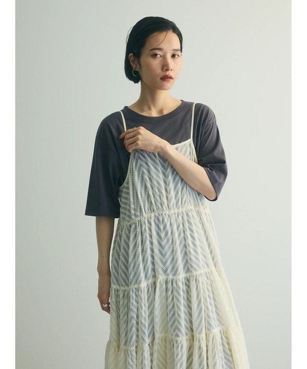 Green Parks armonia.ティアードシアーキャミワンピース Ivory
