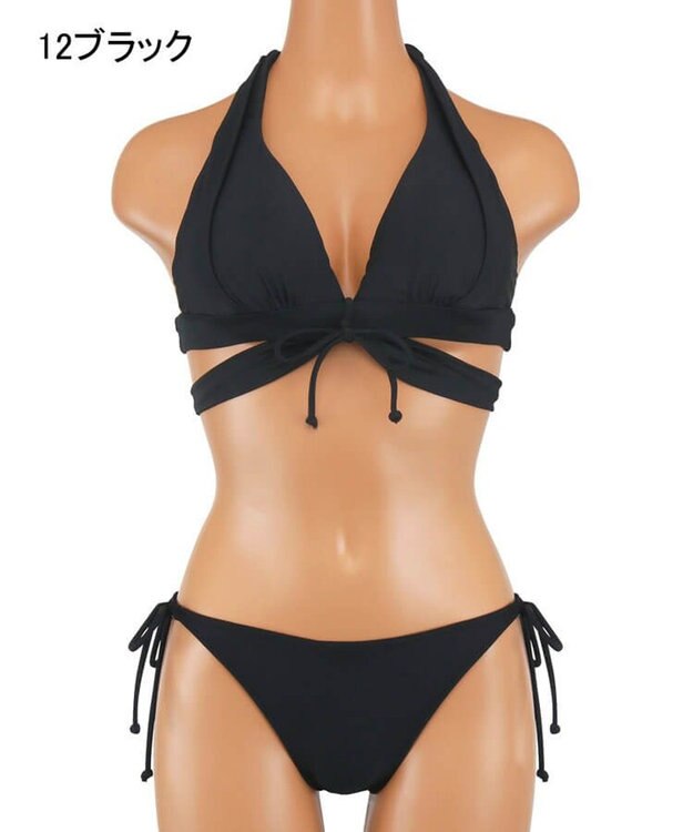 San-ai Resort（三愛水着楽園） ナチュラルだけどしっかり盛れる【ナチュラルアップブラ】ノンワイヤービキニ　7M・9M ブラック