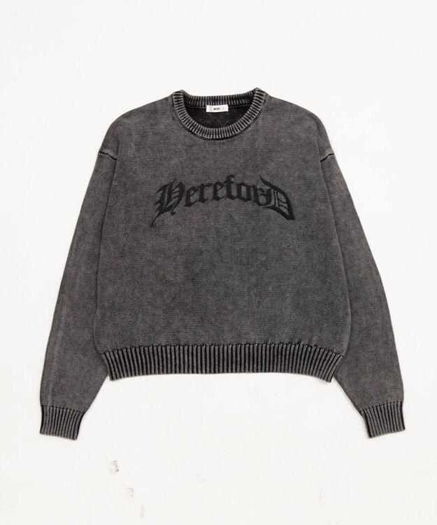 WEGO ブリーチニットグラフィックプルオーバー ブラックその他