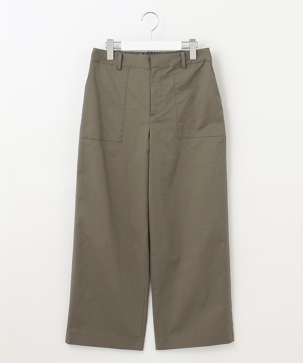 J.PRESS LADIES 【洗える】 ストレッチツイル セミワイド ベイカー パンツ カーキ系