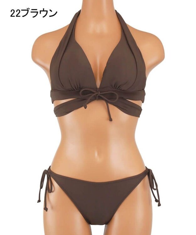 San-ai Resort（三愛水着楽園） ナチュラルだけどしっかり盛れる【ナチュラルアップブラ】ノンワイヤービキニ　7M・9M ブラウン