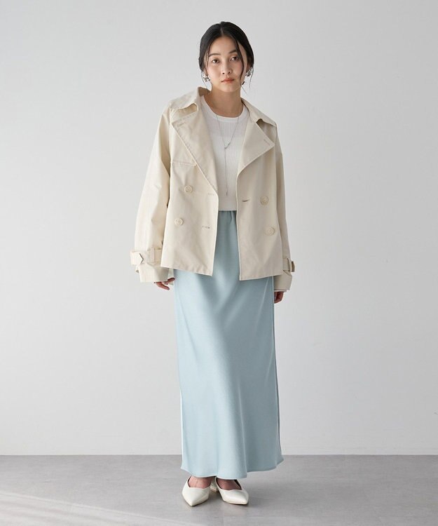 YECCA VECCA サテンフレアスカート Mint