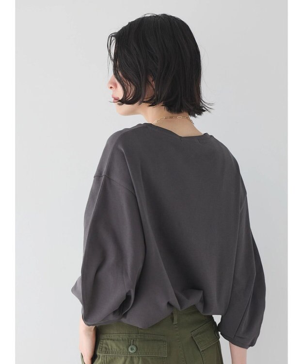 AMERICAN HOLIC ＵＶカット７分袖タックプルオーバー Charcoal Gray