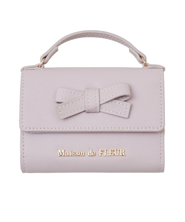 Maison de FLEUR ハンドル付きリボンウォレット Lavender