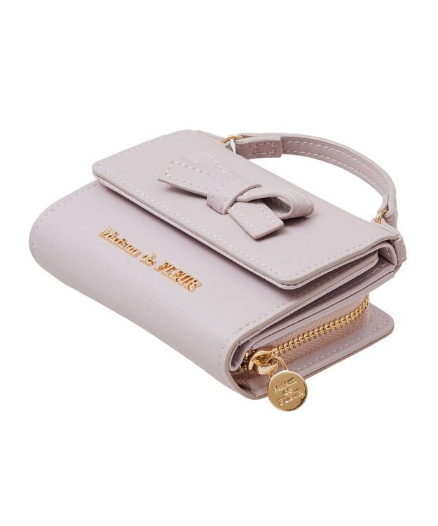 Maison de FLEUR ハンドル付きリボンウォレット Lavender
