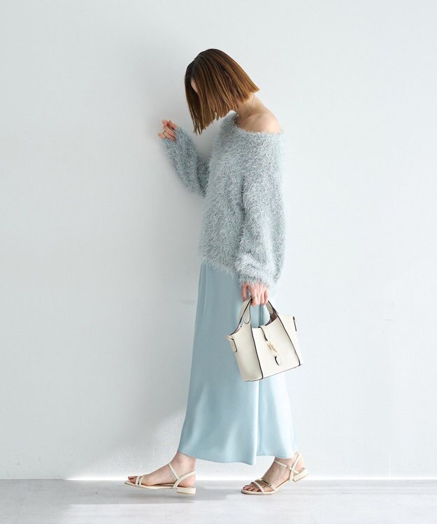 YECCA VECCA サテンフレアスカート Mint