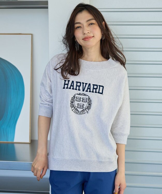 ANY カレッジコラボトレーナー トップグレー×ネイビー刺繍(HARVARD)