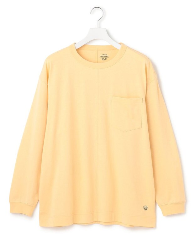 J.PRESS YORK STREET 【UNISEX】ポケット付き ロングスリーブTシャツ ライトイエロー系